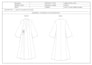 design custom abaya technical flat sketch and tech pack for production
